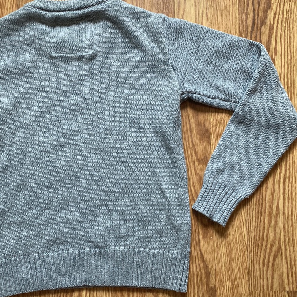 American Stitch Resting Grinch Face Christmas Sweater in Gray Size XS - Picture 10 of 12